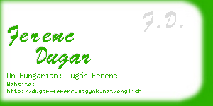 ferenc dugar business card